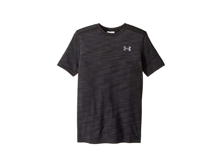 Under Armour Kids Threadborne Knit Short Sleeve (big Kids) (black/black/graphite) Boy's Clothing