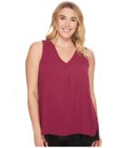 B Collection By Bobeau Plus Size Grace Layer Tank Top (richberry) Women's Sleeveless