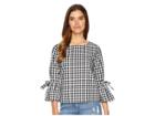 Jack By Bb Dakota Seen It All Cotton Gingham Top (ivory) Women's Clothing