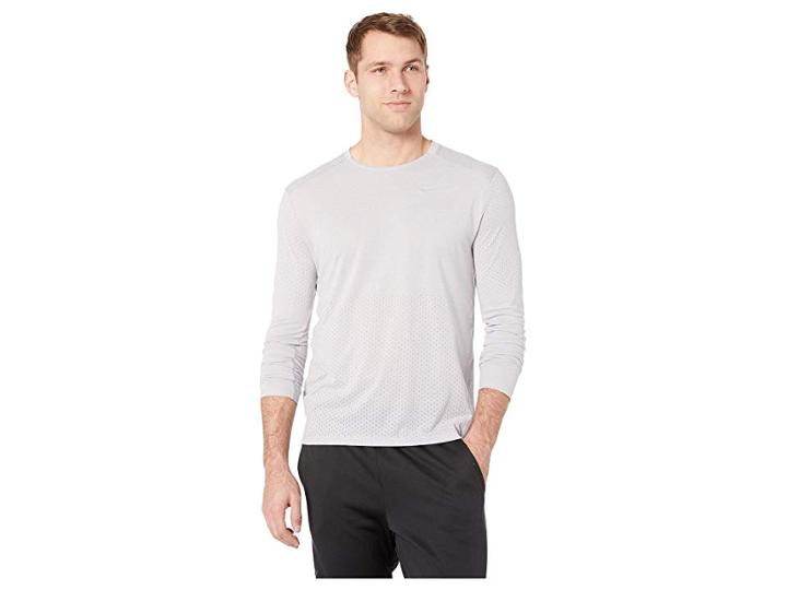 Nike Breathe Rise 365 Long Sleeve (atmosphere Grey/heather/reflective Silver) Men's Clothing