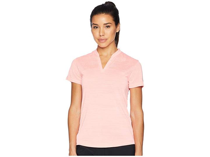 Nike Golf Zonal Cooling Polo Short Sleeve Sub Jacquard (light Atomic Pink/flat Silver) Women's Short Sleeve Pullover