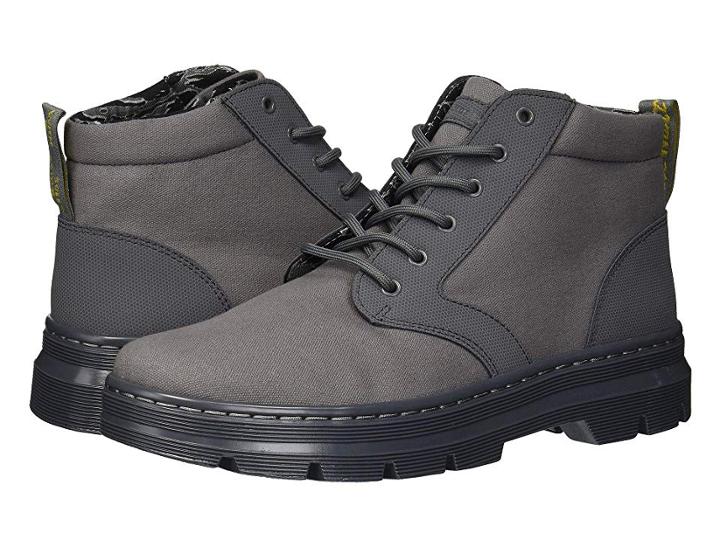 Dr. Martens Bonny Ii Tract (grey Broder/grey 10oz Canvas) Boots