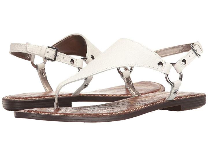 Sam Edelman Greta (bright White Neymar Tumbled Leather) Women's Sandals