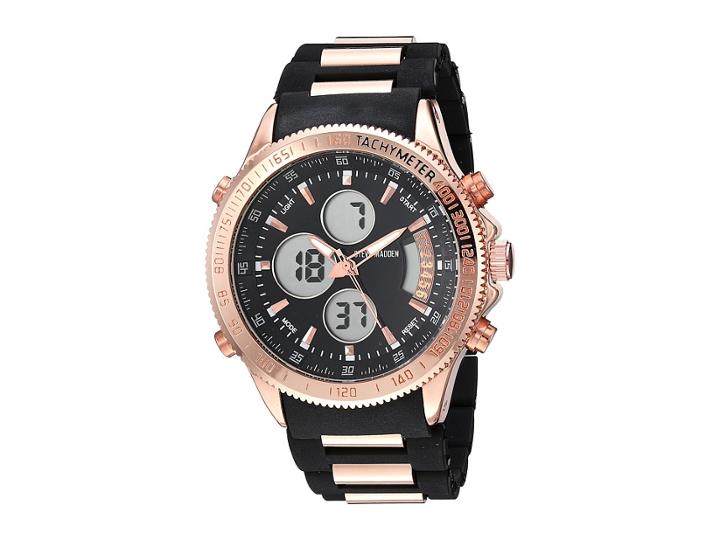 Steve Madden Smw121q-bk (black/rose Gold) Watches