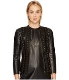 Versace Collection Studded Leather Jacket (black) Women's Coat