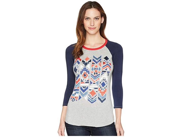 Rock And Roll Cowgirl 3/4 Sleeve Tee 48t5573 (grey) Women's T Shirt