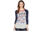Rock And Roll Cowgirl 3/4 Sleeve Tee 48t5573 (grey) Women's T Shirt