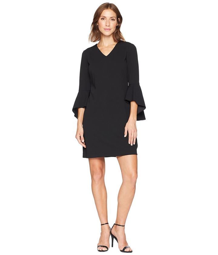 Tahari By Asl Bell Sleeve Shift Dress (black) Women's Dress