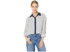 Juicy Couture Stripe Shirting Top (angel Stripe) Women's Clothing