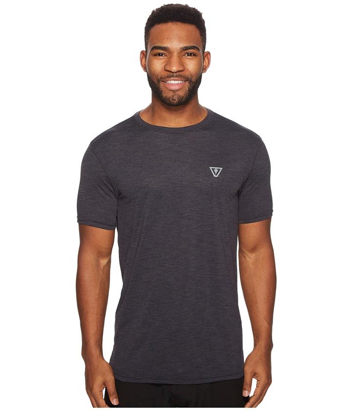 Vissla Alltime Short Sleeve Heathered Surf Tee Upf 50 (phantom Heather) Men's Short Sleeve Pullover