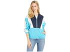 Juicy Couture Nylon And Terry Mixed Track Jacket (electric Cloud) Women's Clothing