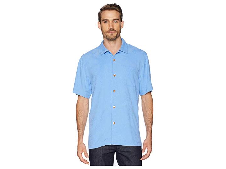 Tommy Bahama St Lucia Fronds Shirt (new Blue Opal) Men's Short Sleeve Button Up