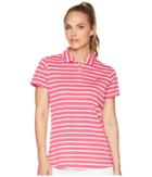 Vineyard Vines Golf Short Sleeve Striped Pique Polo (rhododendron) Women's Short Sleeve Pullover