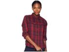 Columbia Silver Ridge Long Sleeve Flannel Shirt (rich Wine Ombre Window Plaid) Women's Long Sleeve Button Up