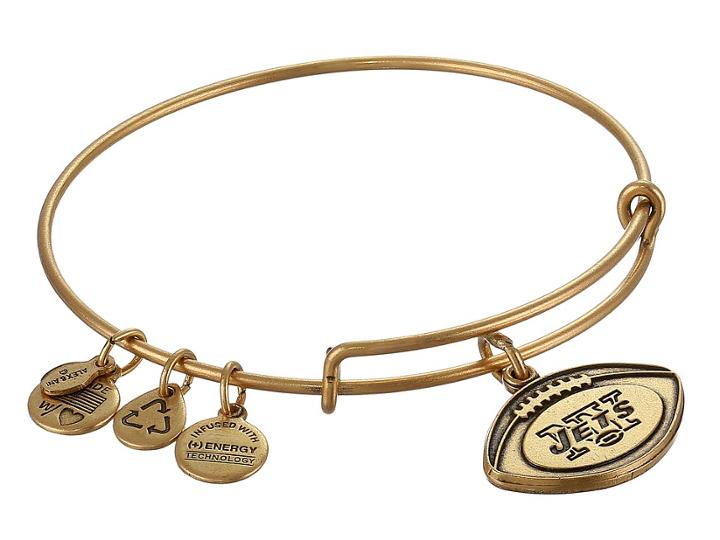 Alex And Ani New York Jets Football Charm Bangle (rafaelian Gold Finish) Bracelet