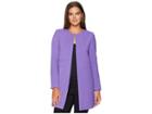 Tahari By Asl Round Neck Open Topper With Seam Detailing (ultraviolet Purple) Women's Coat