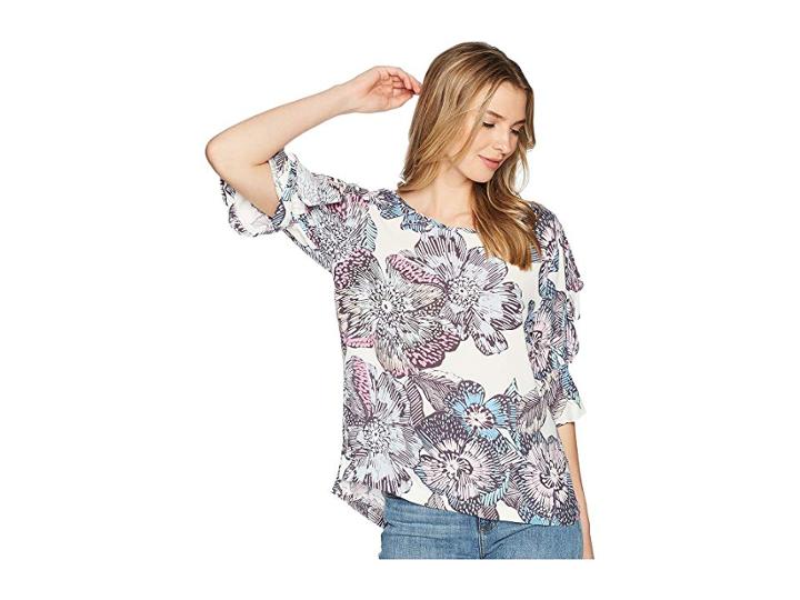1.state Ruffled Edge Tie Sleeve (antique White) Women's Clothing