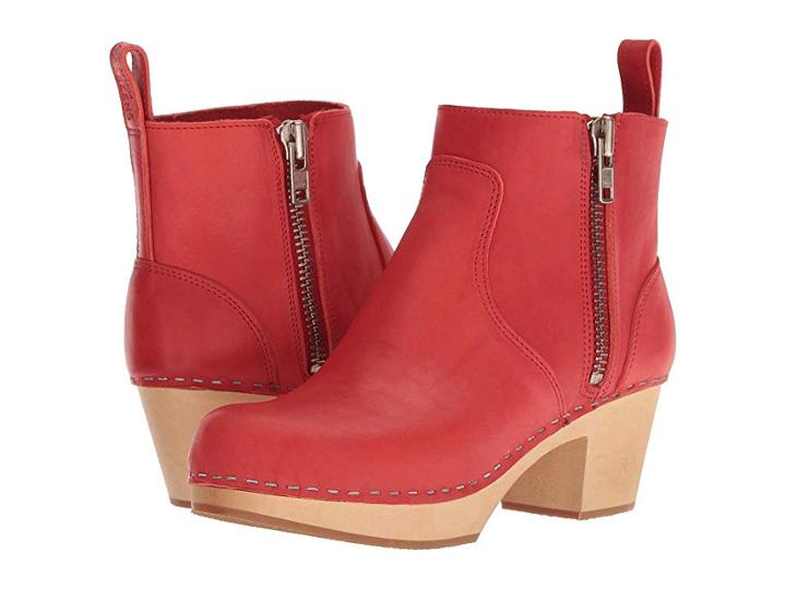 Swedish Hasbeens Zip It Emy (red 2) Women's Zip Boots