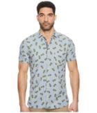 Boss Orange Cattitude Pineapple Stripe Woven Shirt (dark Blue) Men's Clothing