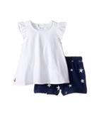 Ralph Lauren Baby Jersey Knit Shorts Set (infant) (white) Girl's Active Sets