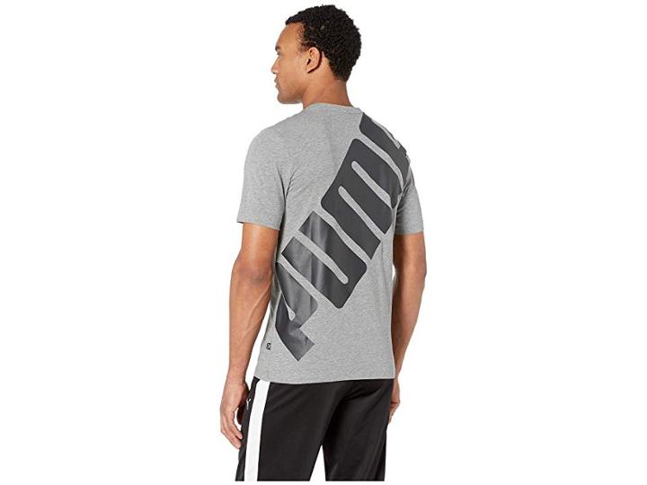Puma Big Logo Tee (medium Grey Heather) Men's T Shirt