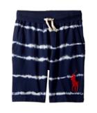 Polo Ralph Lauren Kids Tie-dye Cotton Jersey Shorts (big Kids) (blue Multi) Boy's Shorts