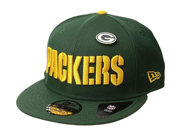 New Era Green Bay Packers Pinned Snap (dark Green) Baseball Caps