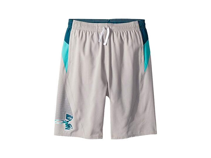 Under Armour Kids Evolve Woven Shorts (big Kids) (overcast Gray/tourmaline Teal/teal Punch) Boy's Shorts