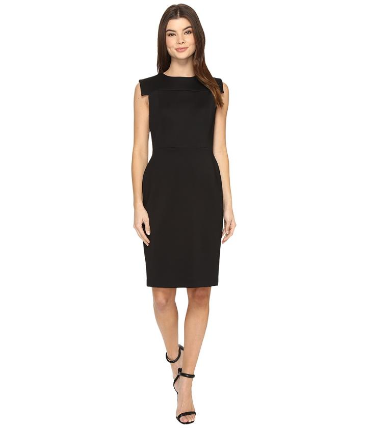 Calvin Klein Extended Armhole Sheath Dress Cd7m156b (black) Women's Dress