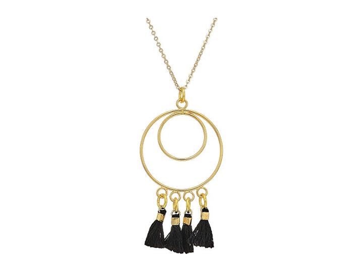 Vanessa Mooney The Ava Chandelier Tassel Necklace (black) Necklace