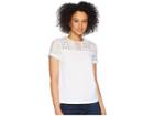 Lauren Ralph Lauren Lace-yoke Jersey Top (white) Women's Clothing