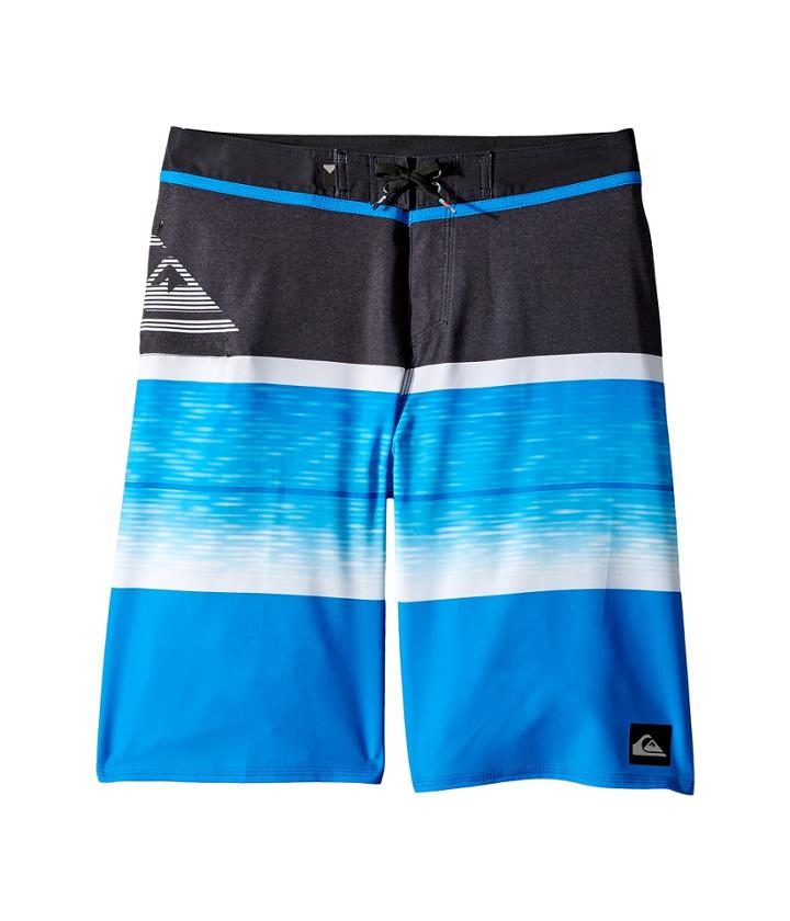 Quiksilver Kids Slab Logo Vee Boardshorts (big Kids) (electric Blue) Boy's Swimwear
