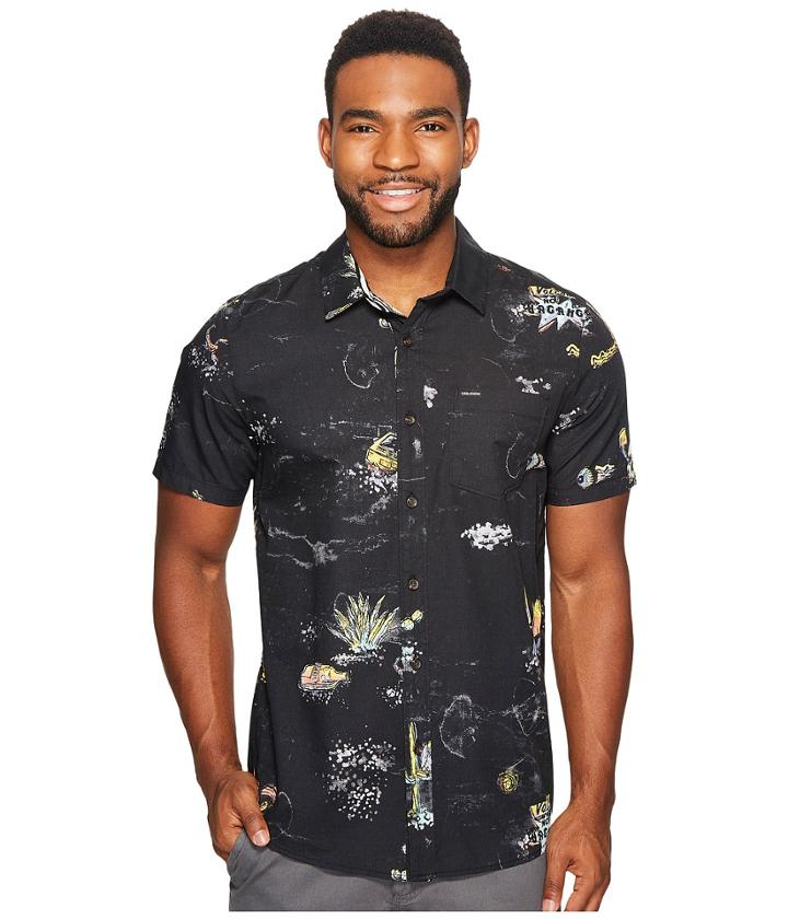 Volcom No Vacancy Short Sleeve Woven (black) Men's Clothing
