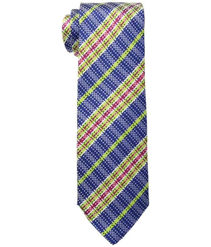 Etro Plaid Tie (blue/white/lime) Ties