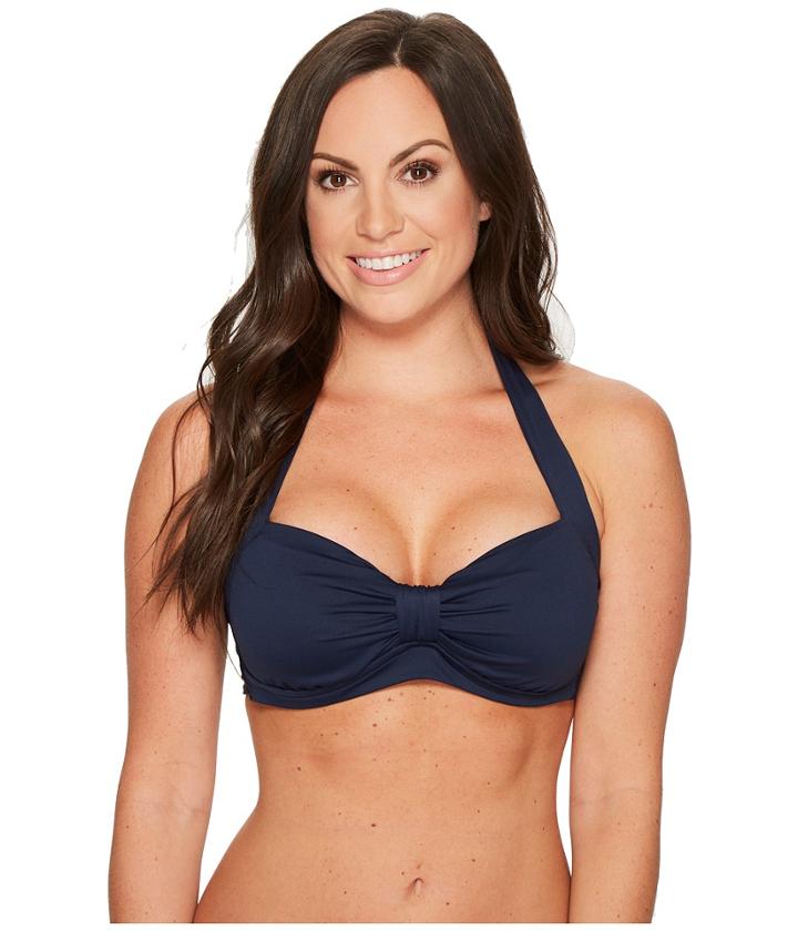 Seafolly Dd Cup Halter Top (indigo) Women's Swimwear