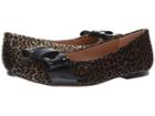 French Sole Onstage (leopard Velvet/black Patent) Women's Flat Shoes