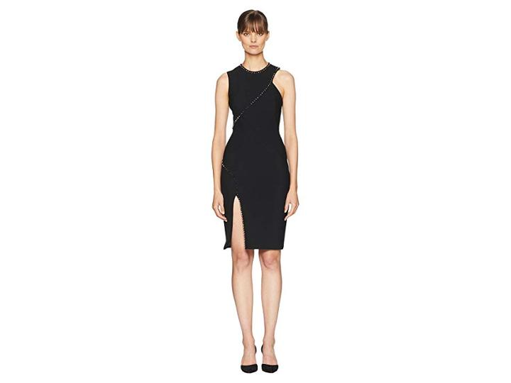 Versace Collection Stud And Slit Dress (black) Women's Dress