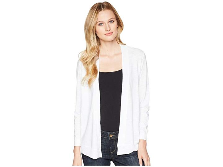 Lilla P 3/4 Sleeve Cardigan (white) Women's Sweater