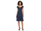 Rebecca Taylor Sleeveless Speckled Dot Dress (navy Combo) Women's Dress