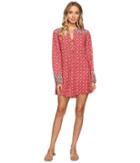 Nanette Lepore Pretty Tough Tunic Cover-up (ruby) Women's Swimwear