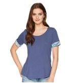 Aventura Clothing Element Short Sleeve Top (blue Indigo) Women's Clothing
