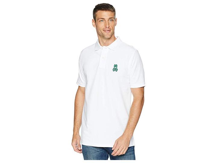 Psycho Bunny Alto Bunny Polo (white) Men's Clothing