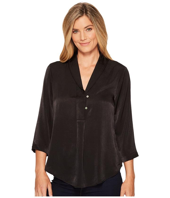B Collection By Bobeau Whit Woven Blouse (black) Women's Blouse