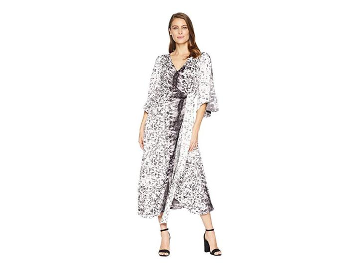 Kenneth Cole New York Drapy Maxi Dress (urban Traction All Over Grey Combo) Women's Dress