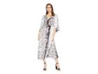 Kenneth Cole New York Drapy Maxi Dress (urban Traction All Over Grey Combo) Women's Dress
