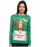 Tipsy Elves Happy Birthday Jesus Ugly Christmas Sweater (green) Women's Sweater