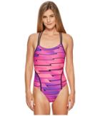Speedo Ombre Daze Volt Back (very Fuchsia) Women's Swimsuits One Piece