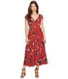 Free People All I Got Printed Maxi (red Combo) Women's Dress