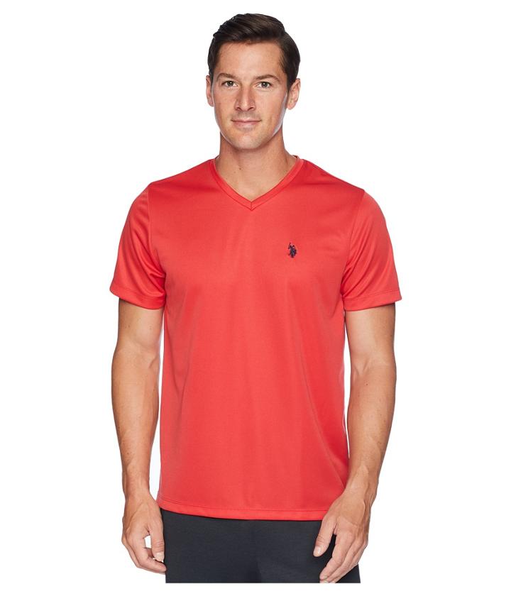 U.s. Polo Assn. Performance V-neck T-shirt (upstate Red) Men's T Shirt