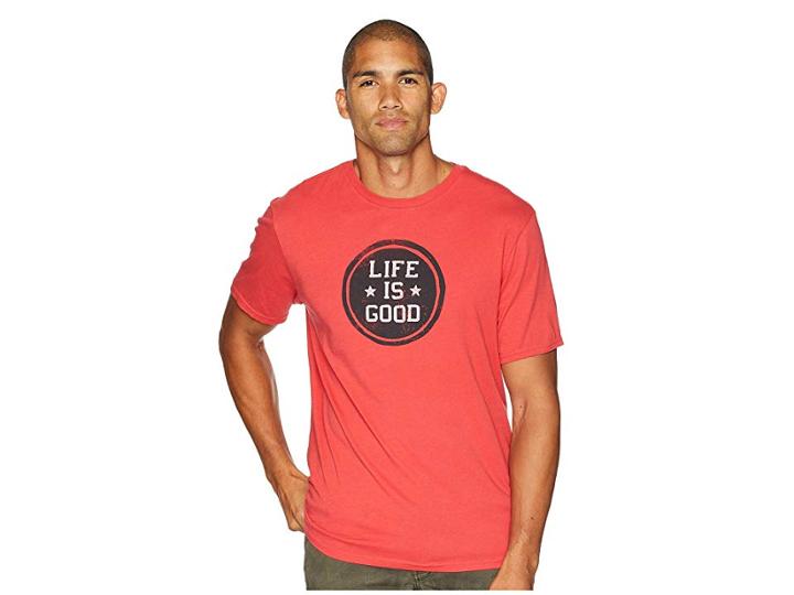 Life Is Good Lig Stamp Smooth T-shirt (americana Red) Men's T Shirt